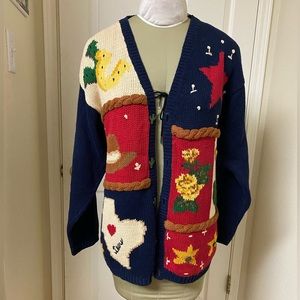 Hand-knit Robin Sinkler Texas cardigan